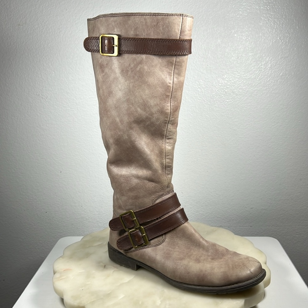 Montana Gavyn Size Grey Leather Riding Boots Sz 8 - Picture 3 of 13